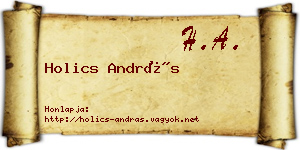 Holics András névjegykártya